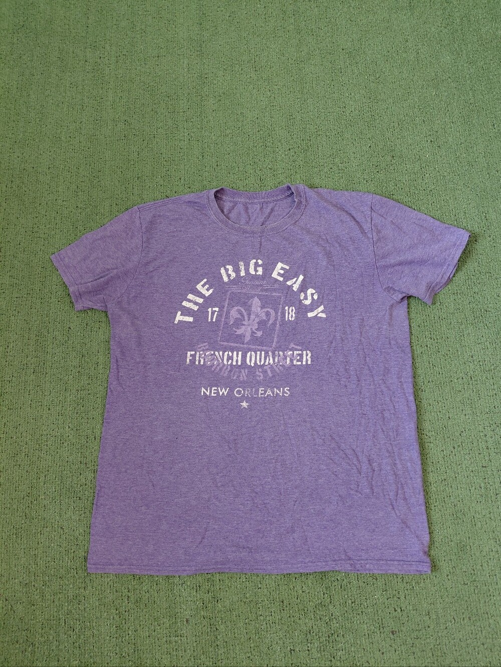 New Orleans French Quarter The Big Easy Travel Destination Purple T Shirt Sz Lar